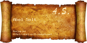 Abel Solt névjegykártya